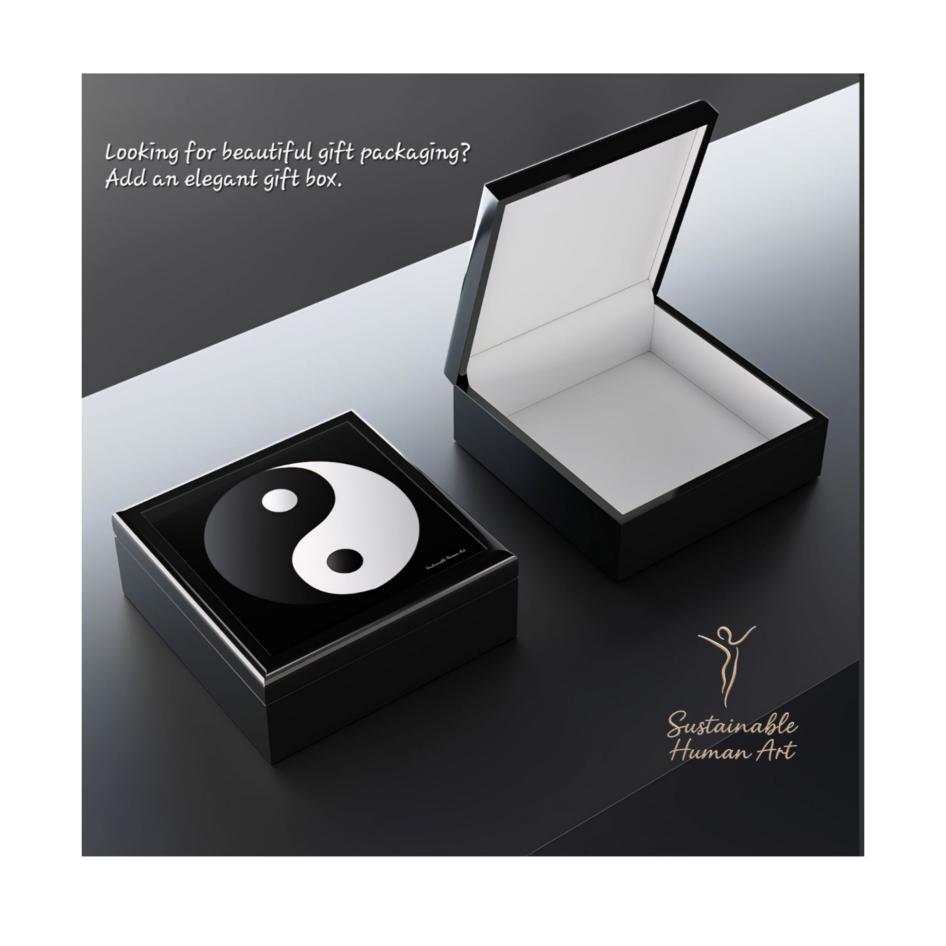 Yin Yang Harmony Teen Unisex Necklace - Black Onyx, White Pearl & Gold Foil Murano Glass